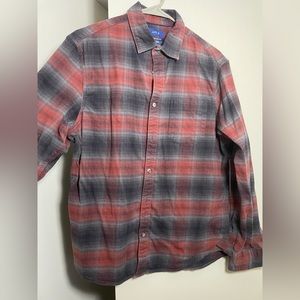 * L red-gray checkered Apt 9 button-down